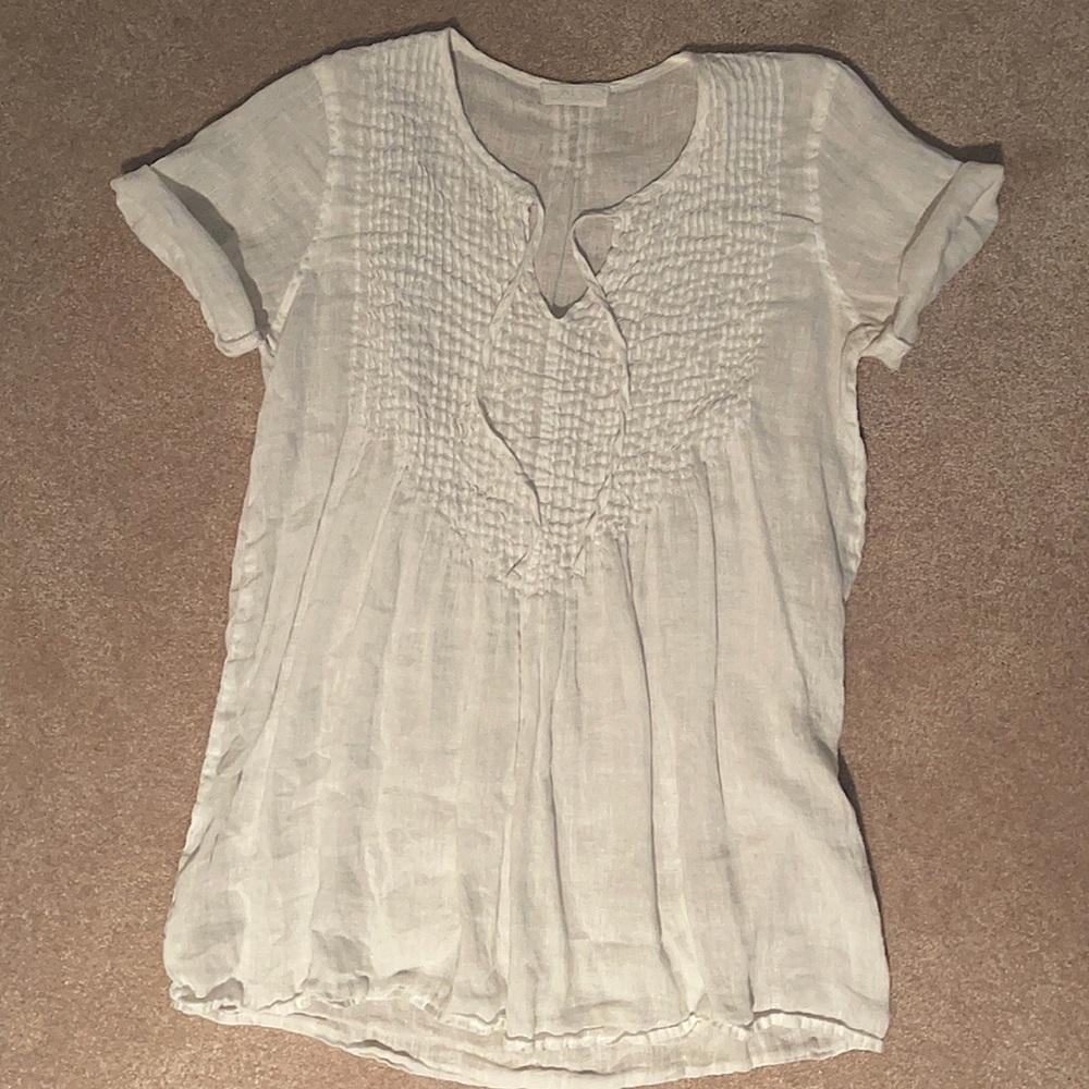 CP-Shades White Linen Top